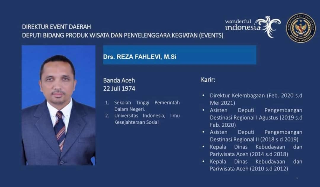 Sandiaga Tunjuk Reza Fahlevi Jadi Direktur Event Daerah