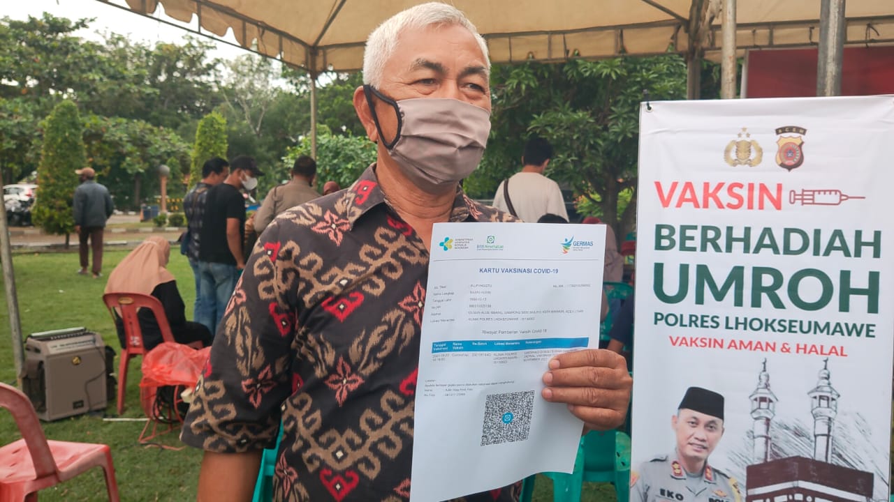 Vaksinasi Merdeka di Lhokseumawe Bisa Dapat Hadiah Umrah